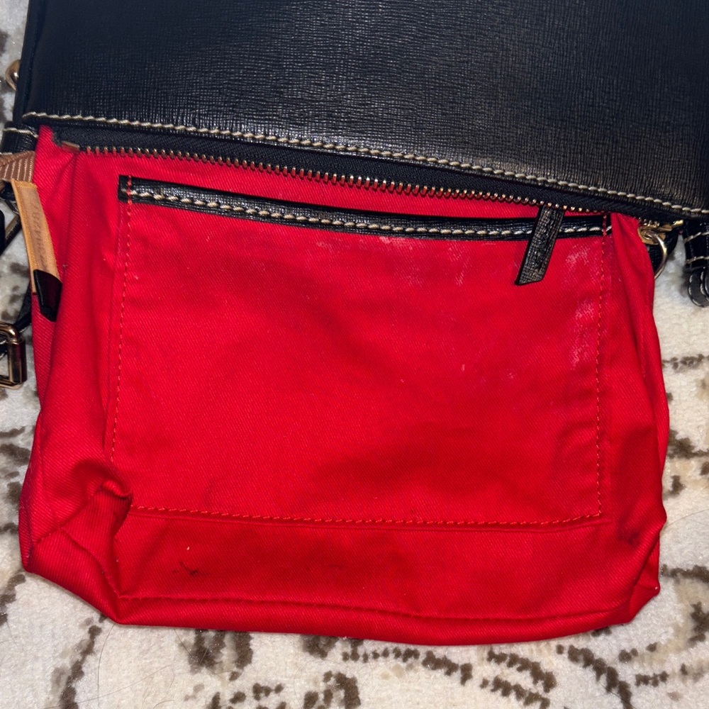 Dooney & Bourke Black Leather Crossbody Purse with Gold Accents - Picture 15 of 16